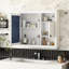 Armoire murale de salle de bain 32 "avec miroir et 3 tablettes de rangement blanches 32"