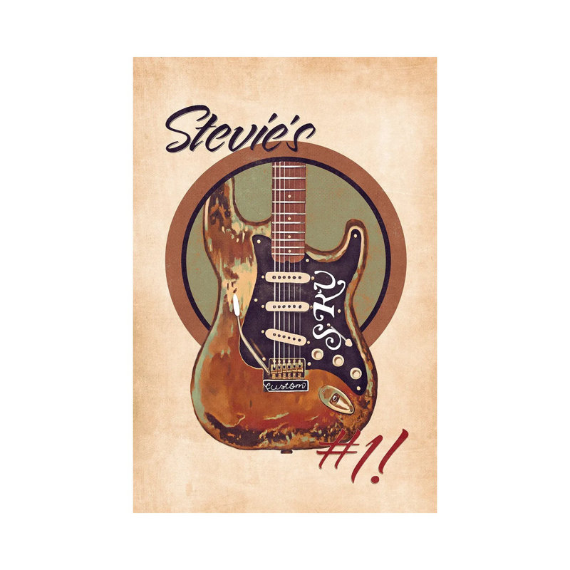 Stevie Ray Vaughan''s Guitar Retro by Pop Cult Posters - Wrapped Canvas Print, 20.32 cm H x 30.48 cm W