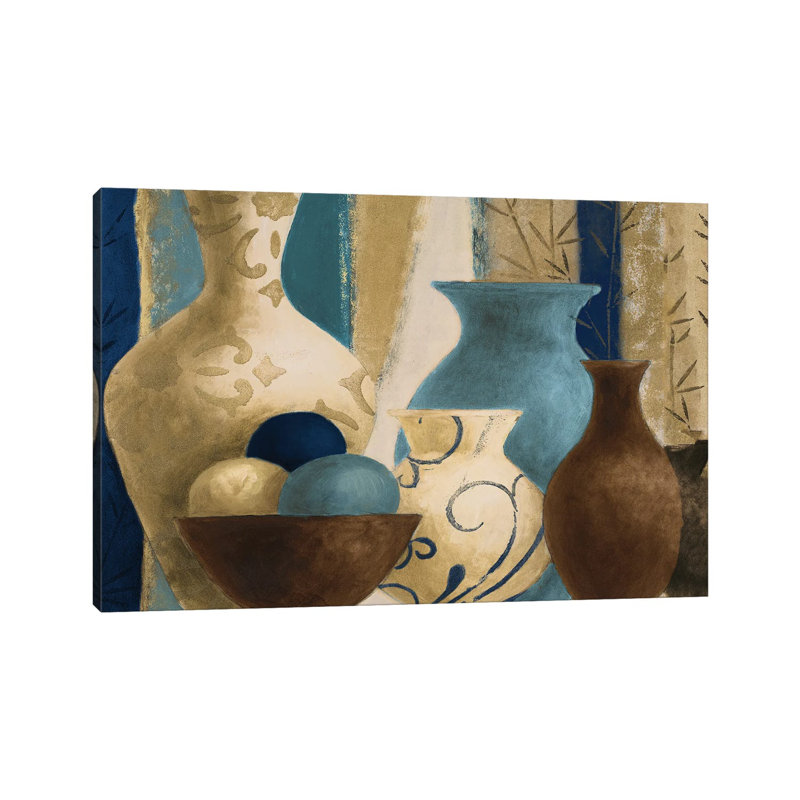 «Blue Barcelona Vessels» par Lanie Loreth - Giclée sur toile tendue avec châssis, H 12 po x l 18 po x 1,5 po