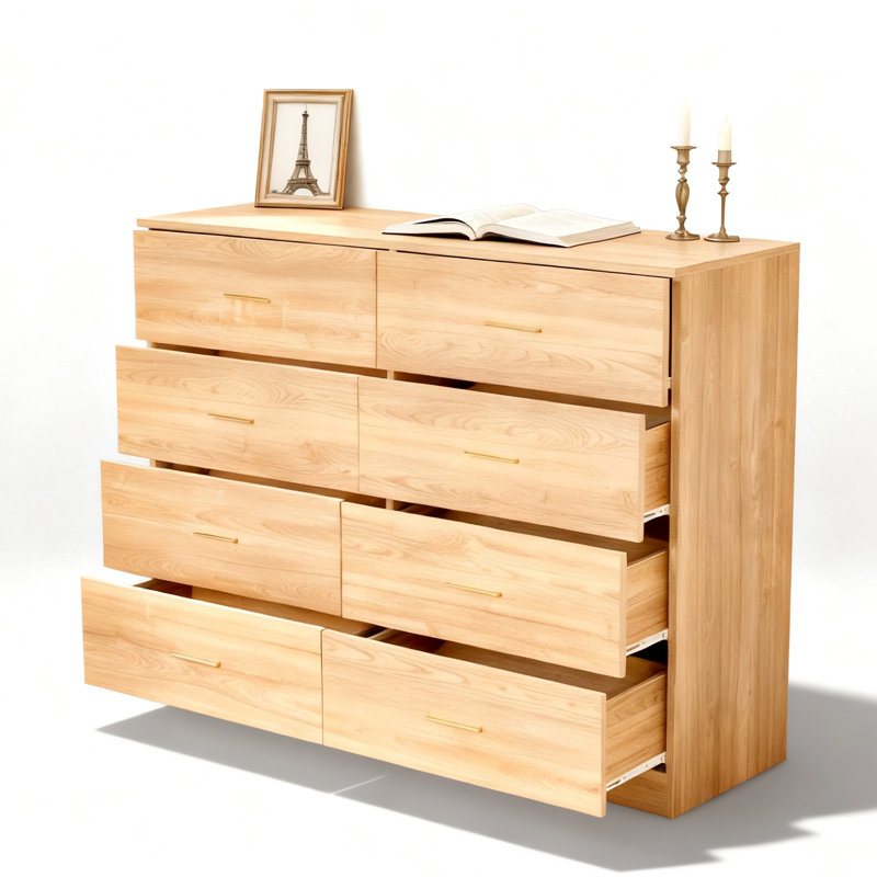 Commode d'appoint 8 tiroirs Olite, Brun