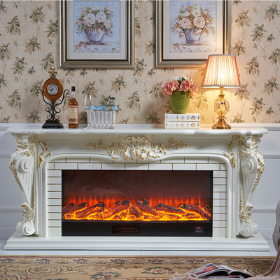 American Carved Electric Fireplace TV Stand by Bkoksety