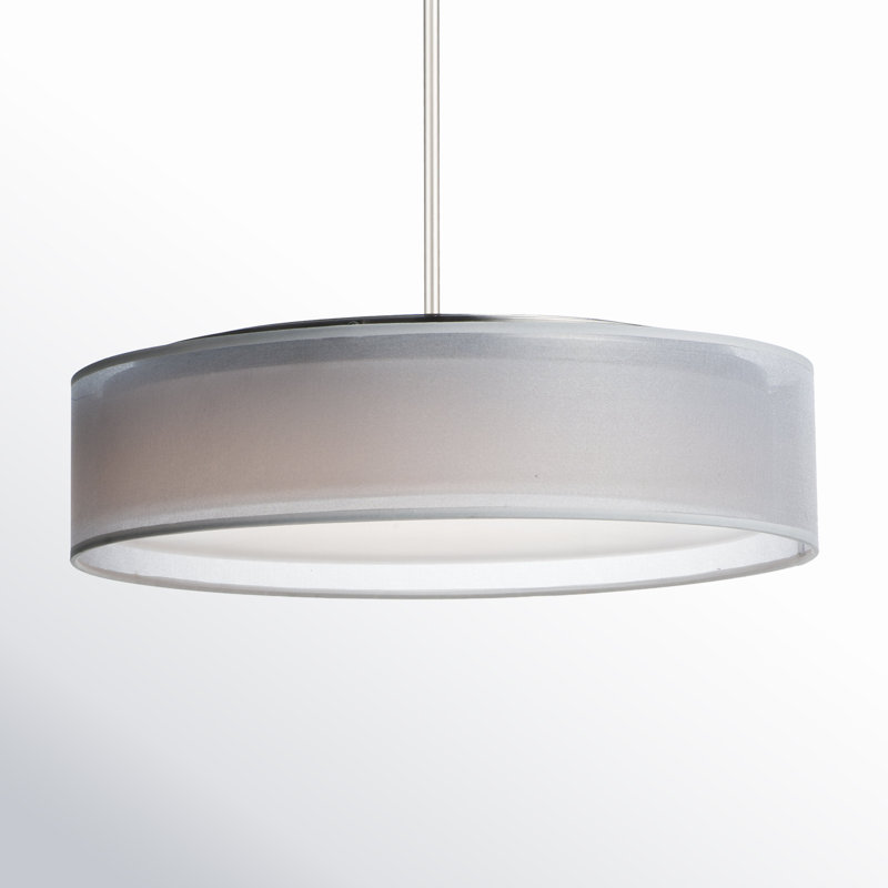Lustre cylindrique unique à 5 lumières Jessalyn, Nickel satiné