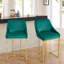 Upholstered Counter Stool with Metal Frame-1447945603