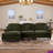 Crofford 107.1"W Chenille 3 seater sofa with One Ottoman and Removable Ruffles Pleats Skirts and Spindle Legs-782239529