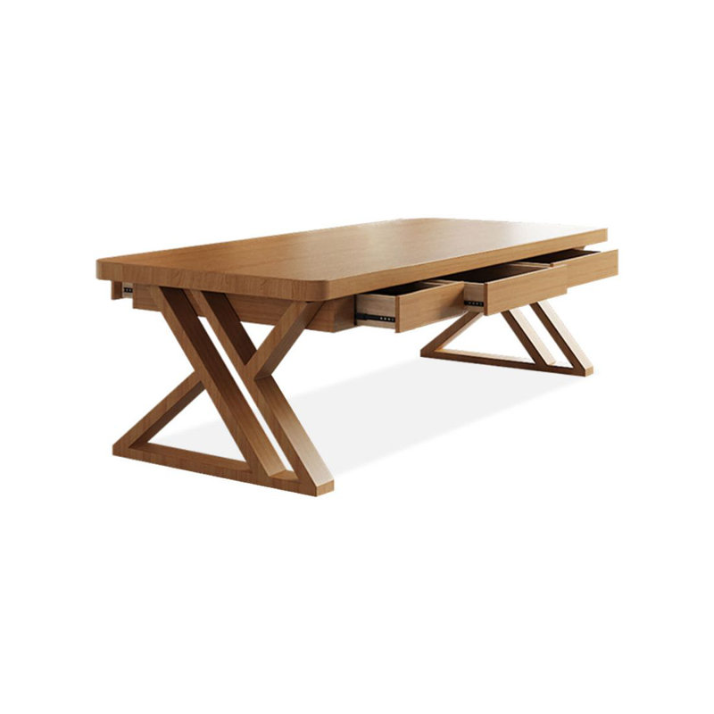 Solid wood desk with drawers Writing desk, 29.53" H x 70.87" W x 31.5" D