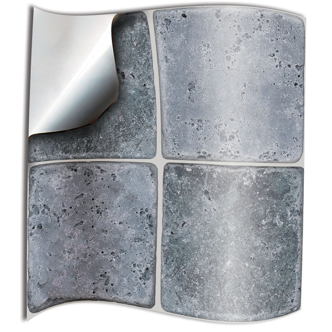 Grable Grey Stone kitchen tile stickers bathroom 15x15cm splashback