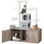 47.2" Cat Tree with Dual Litter Box Enclosure, Double litter box enclosure furniture,  hidden litter box, Cat tower with litter box enclosure