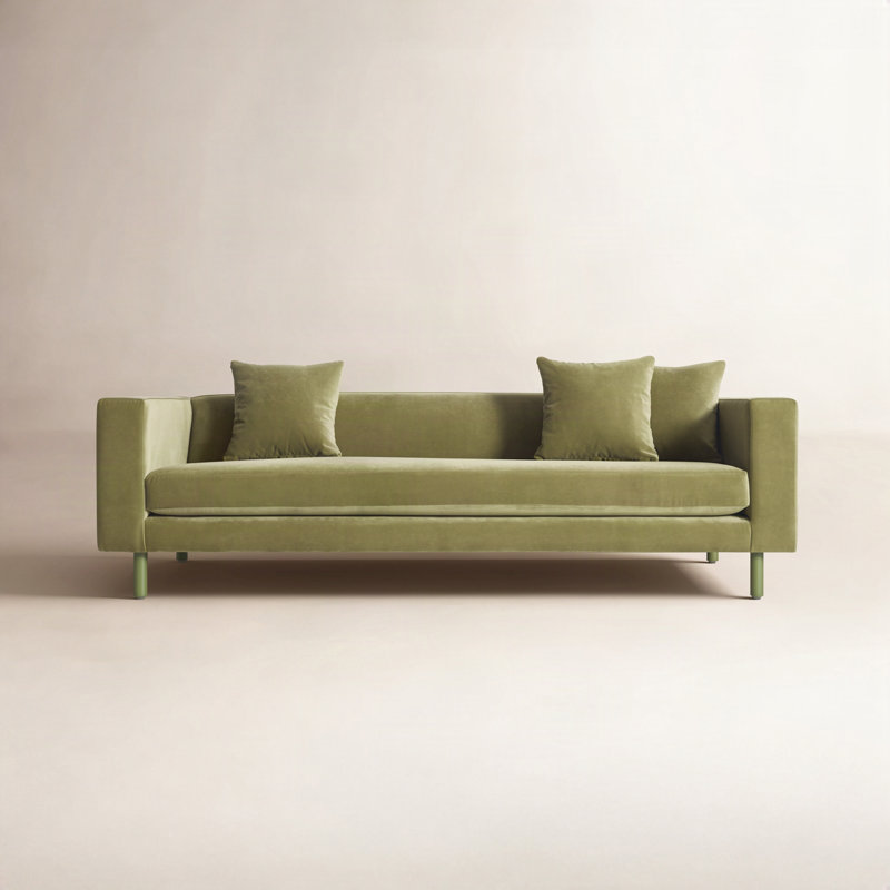 Mono Sofa, Bella Loden Performance Velvet, Grasshopper