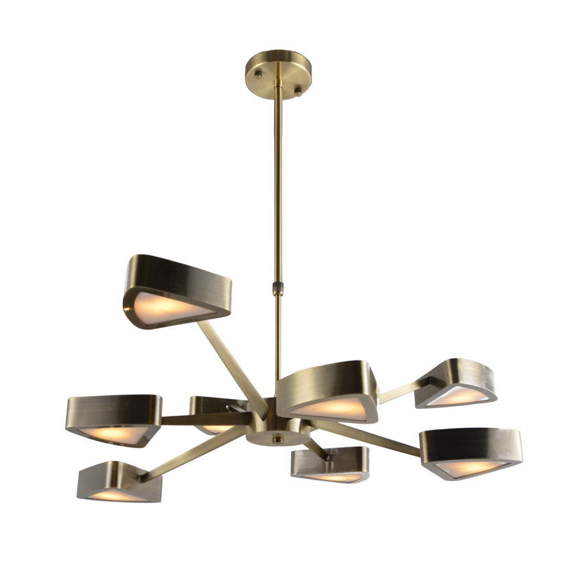 Lustre spoutnik 8 lumières Jackson, Laiton
