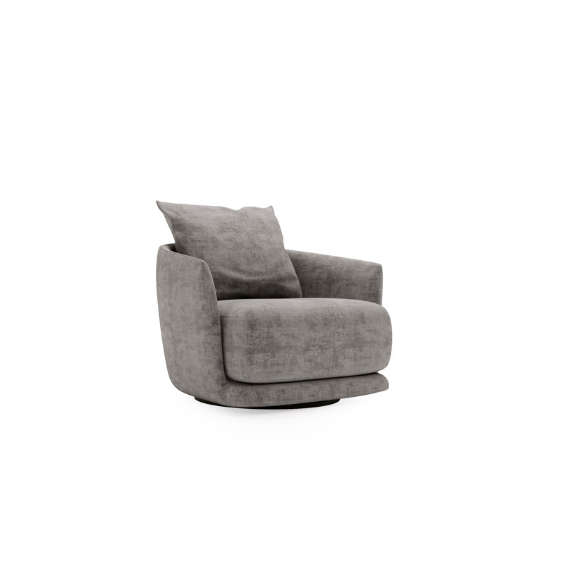 Mahn Upholstered Swivel Armchair, Polyester Blend - Grey