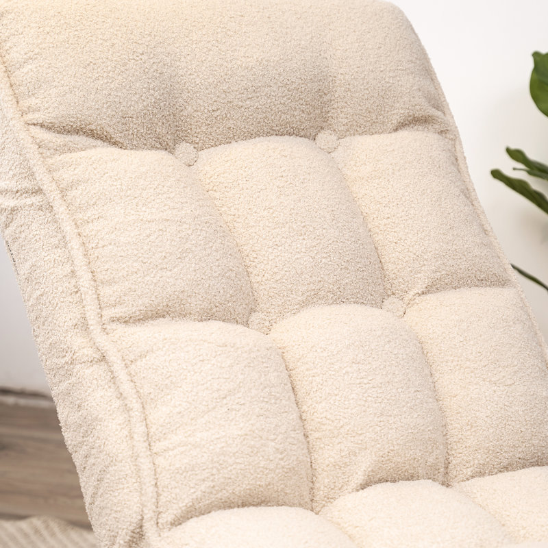 Chaise paresseuse avec fonction pliante, peu encombrante, éponge douce, inclinable blanche pour la lecture, travail par lit, tissu