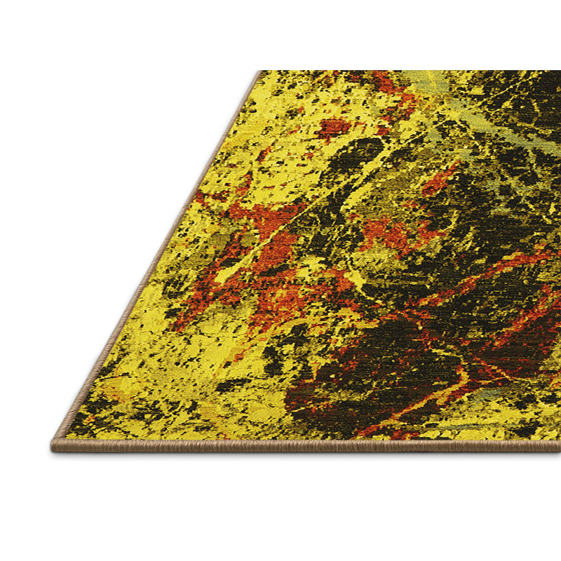 Tapis jaune Mid-Century moderne 2670