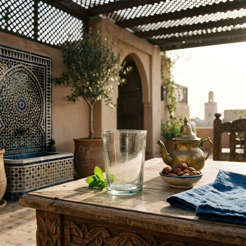 Nicola Spring - Meknes Highball Glasses - Hand-Blown Recycled Glassware, Transparent