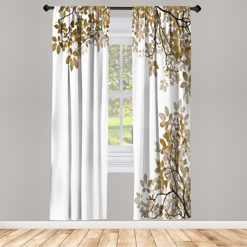 Semi Sheer Curtain Pair, 28" W x 63" L, Dark Mustard