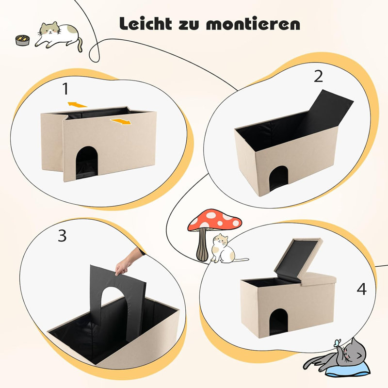 Litter Box Enclosure, Beige