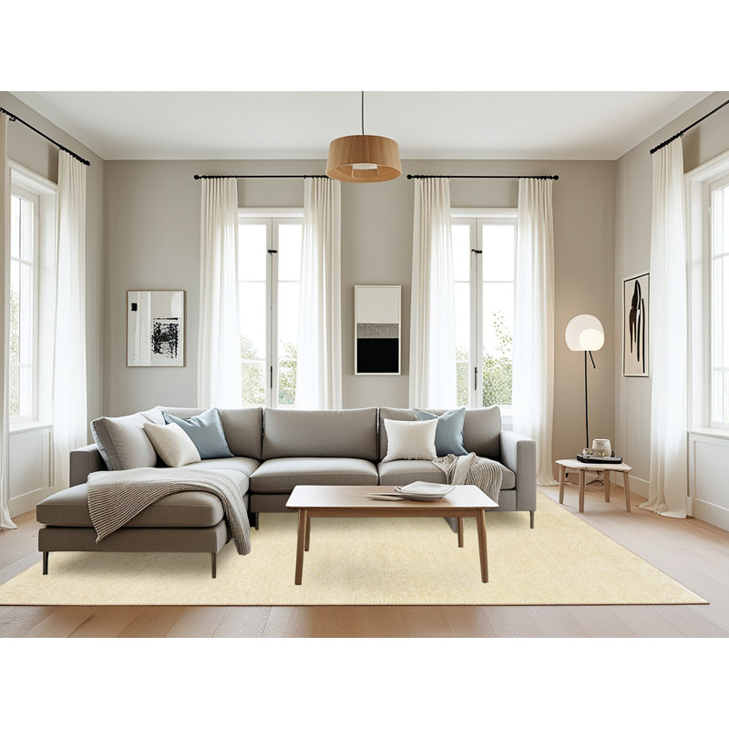 Tapis de zone crème/brun contemporain, Rectangle 8 pi x 12 pi