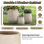 Ensemble de 3 pots à fleurs en forme d'œuf MGO, pots de fleurs d'aspect pierre avec trou de drainage pour patio et jardin-2056144379