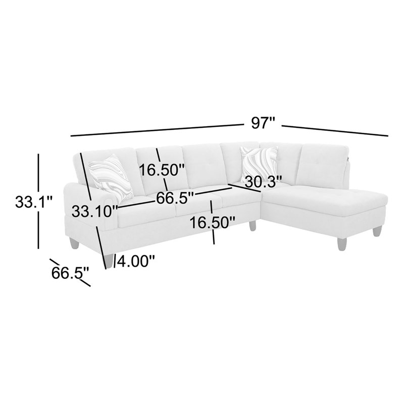 Upholstered L-Shaped Sectional Right Hand Facing, Dark Brown Microfiber/Microsuede, Left Hand Facing