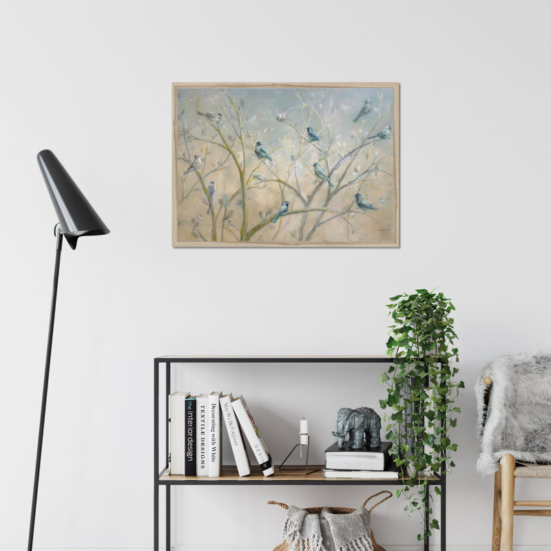 Spring Gathering - Painting, 55cm H x 80cm W, Natural Wood Framed Paper Print