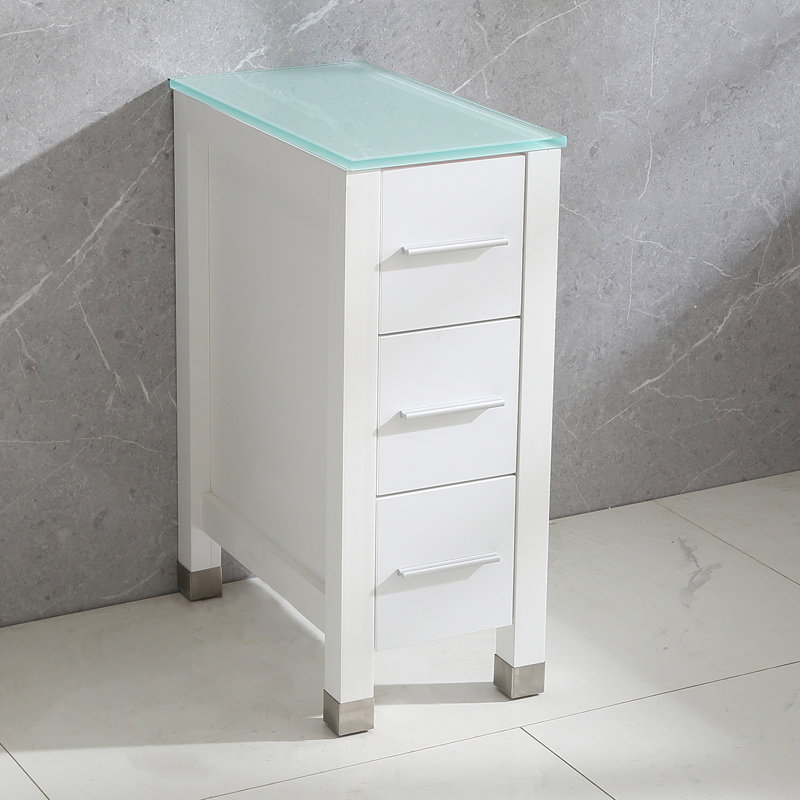 Armoire de salle de bain autoportante l 11,81 po x H 29,53 po x P 21,65 po, Blanc