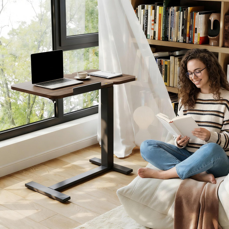 Steel Floating Desk, Walnut
