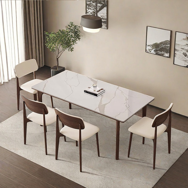 Table rectangulaire moderne de style crème moderne, H 29,53 po x L 63 po x l 31,5 po