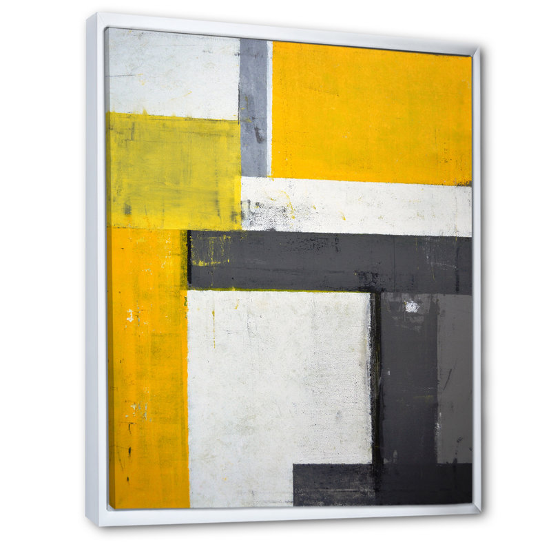 Art moderne gris et bleu II 2PT47778, Cadre blanc, H 36 po x l 24 po x P 1 po