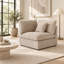 Chaise d'angle rembourrée en lin avec revêtement-413573545