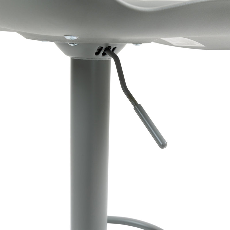 Height Adjustable Swivel Bar Stools with Back - Set of 2, Armless PU Leather, Gray