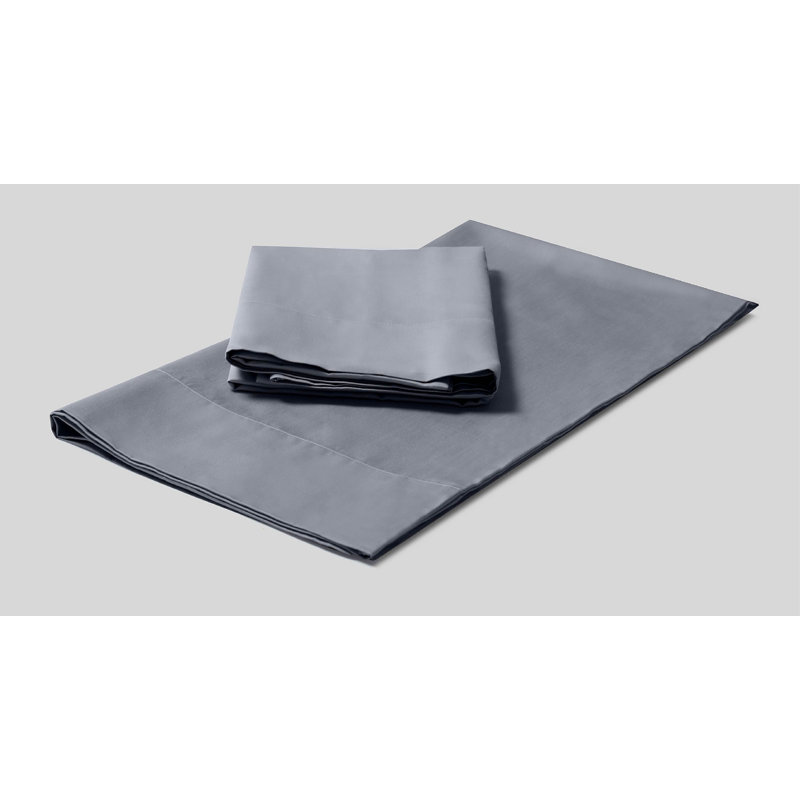 Taie d'oreiller 100% coton 400 fils Sateen, Standard, Gris clair