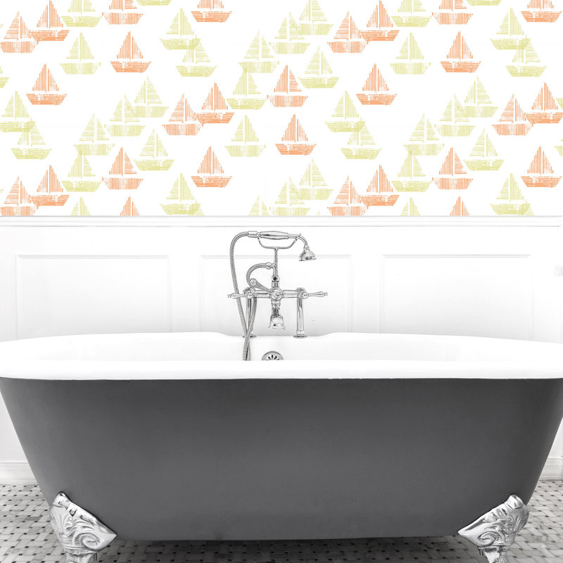 Rouleau de papier peint L 10 pi x l 24 po Clithoe, Lime / orange