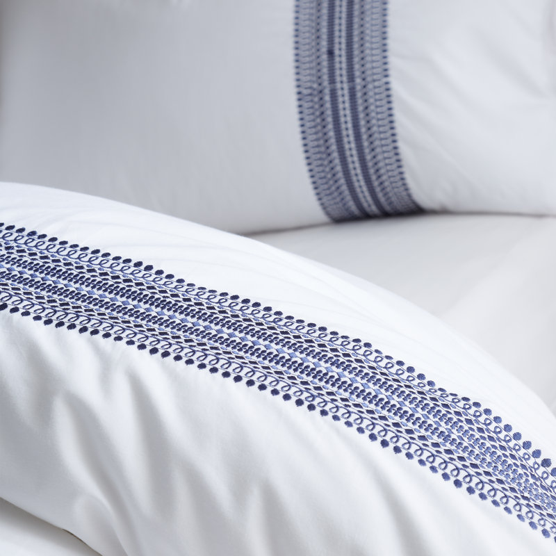 Remy Embroidery 200 Thread Count Cotton Duvet Cover Set, Super King