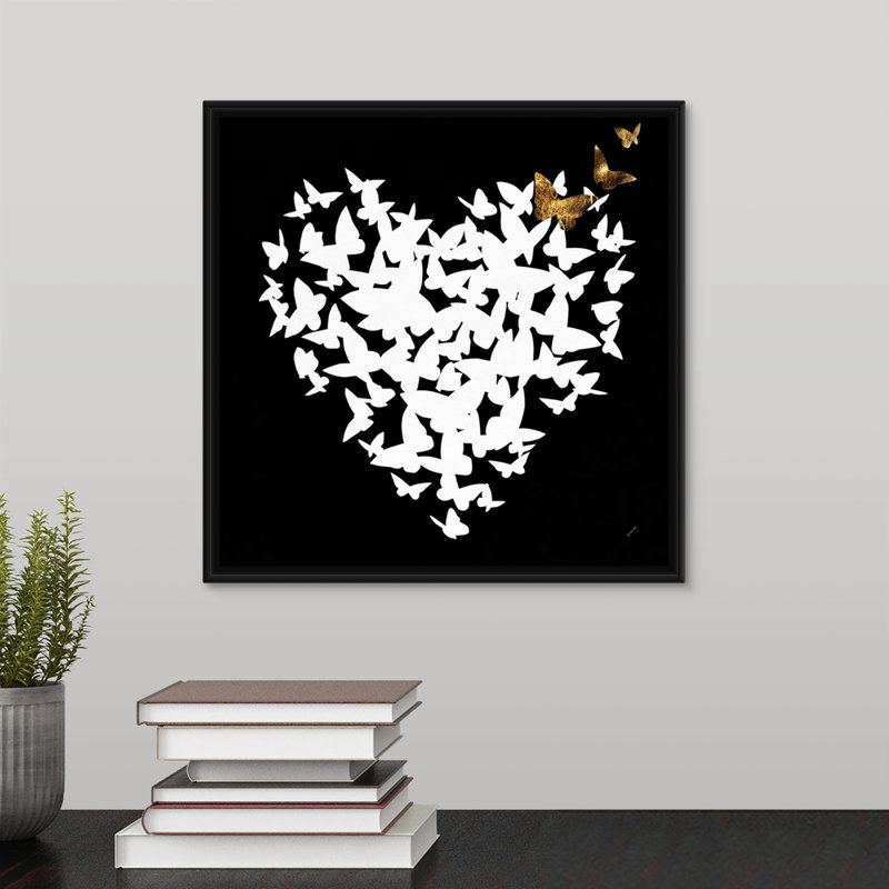 « cardiaque aflutter i », impression sur toile, Cadre flottant noir, H 13,7 po x l 13,7 po x p 1,75 po