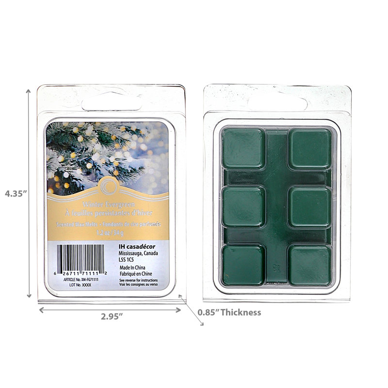 Cire de Noël parfumée, Vert, Winter Evergreen
