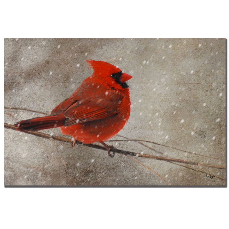 " Cardinal In Winter ", 22" H x 32" W x 2" D