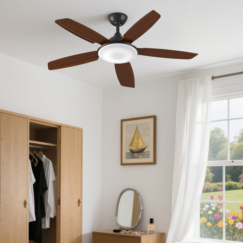 Antarctic Star 52" Low-Profile Ceiling Fan With Led Light & Remote,Sleek, Silent, And Smart—Perfect For Bedrooms, Nurseries, Or Cozy Indoor Spaces!