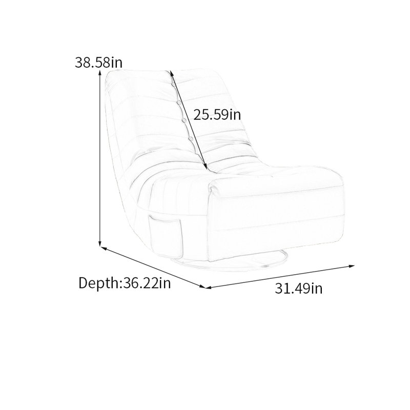 Fauteuil inclinable ergonomique, réglable, confortable, durable, Kaki