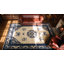 Tapis antique en laine noué à la main bleu ivoire beige crème crème des années 1920