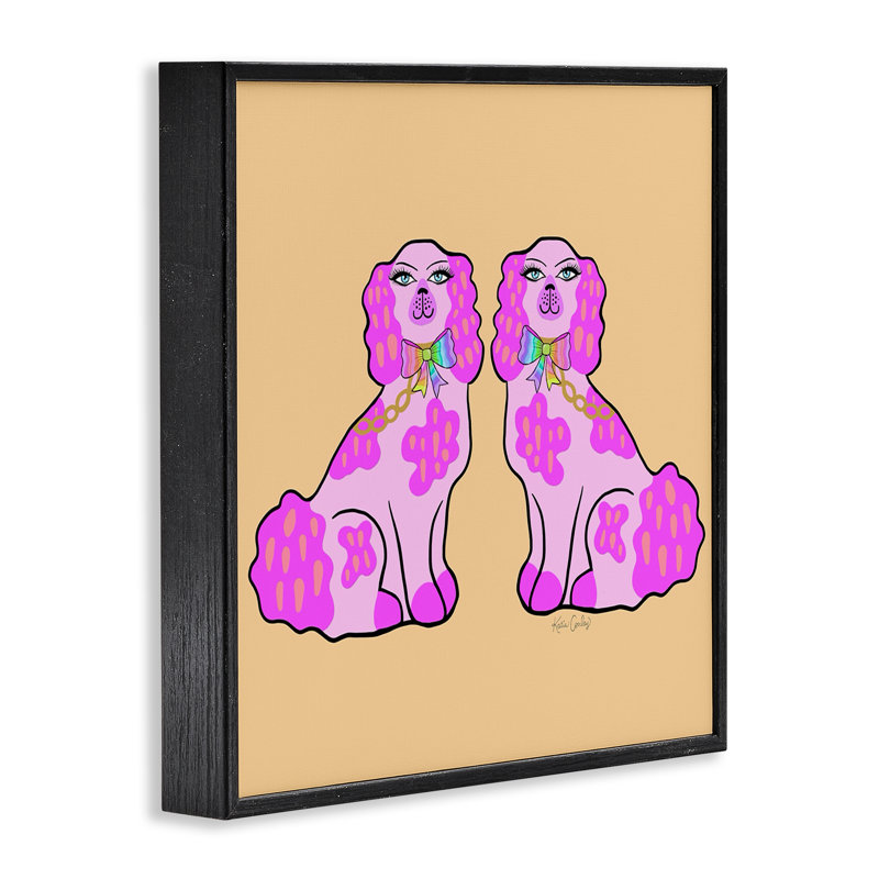 «Funky Glam Pooches», estampe numérique, design par Katie Conley, Giclée encadrée noir minuit, H 12 po x l 12 po