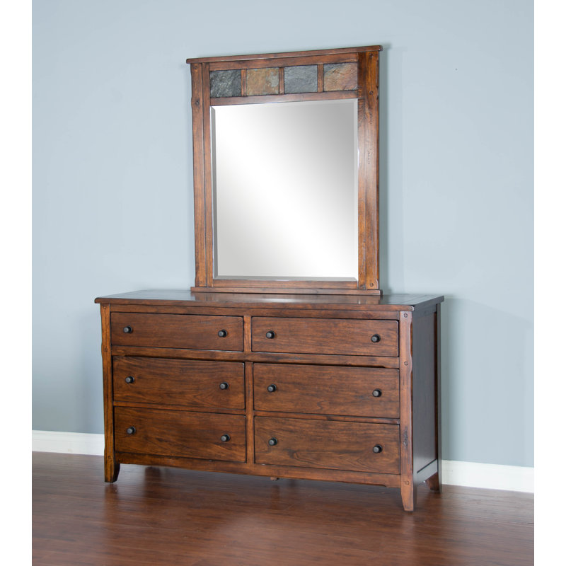 Deniela Wood Wall Mirror, Dark Chocolate