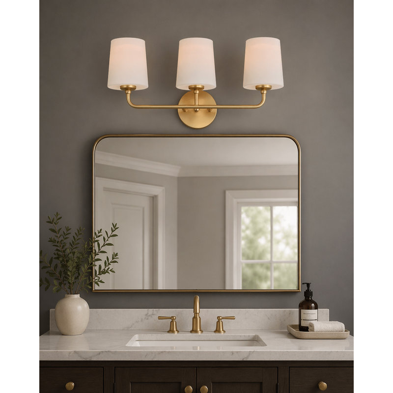 Arkady 3 - Light Dimmable Vanity Light, Satin Brass