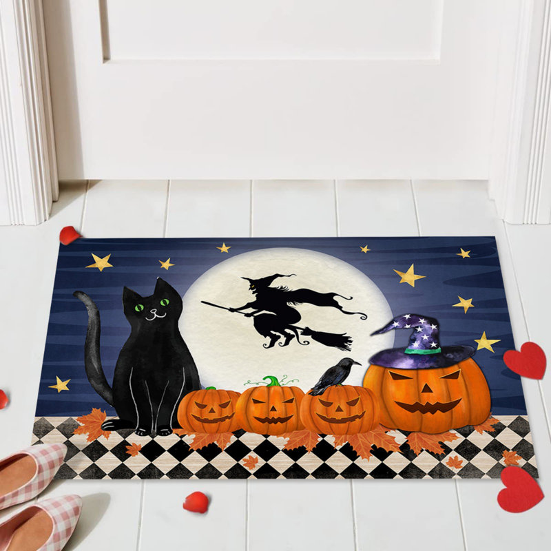 Paillasson antidérapant pour l'extérieur d'Halloween, D