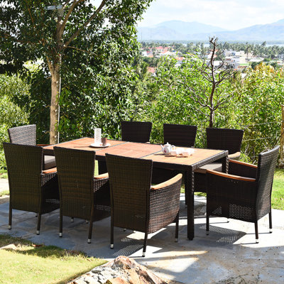 Uppsala Patio 9 Piece Dining Set with Cushions