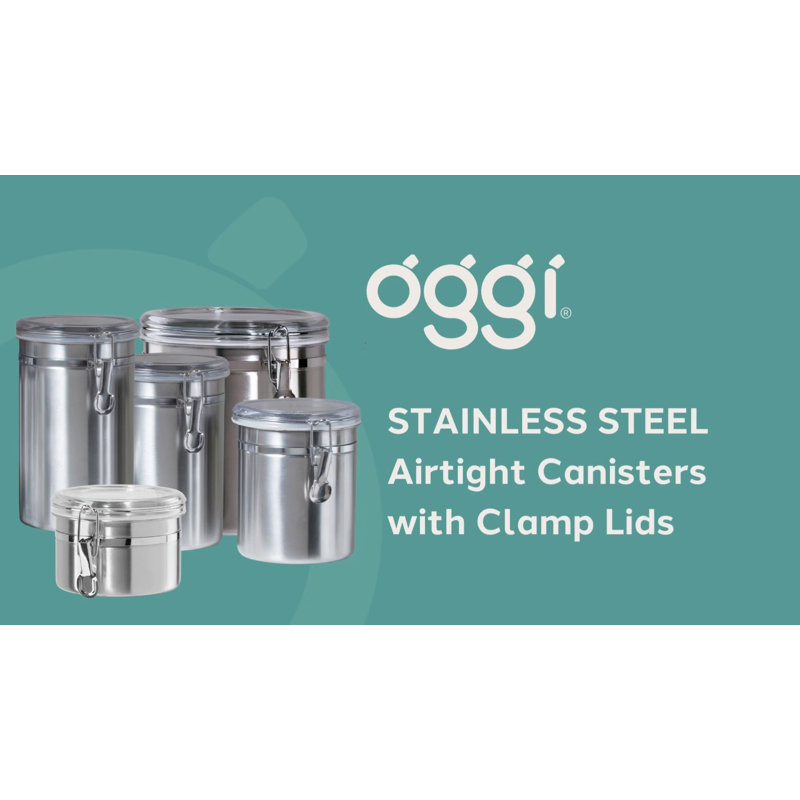 Stainless Steel Airtight Clamp Canister with Clear Lid