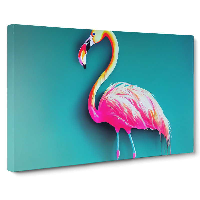 Magnetic Flamingo - Wrapped Canvas, 40cm H x 60cm W x 3cm D