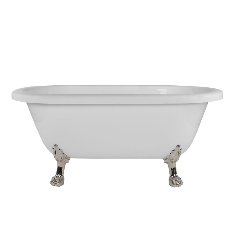 66.75'' x 30'' Freestanding Soaking Acrylic Bathtub, Silver