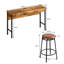 Ensemble de table de salle à manger à 3 tiroirs avec prises de courant, ensemble de table de bar avec tabourets circulaires, assemblage facile
