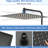 12" Stainless Steel Shower Head With Adjustable Arm - Nozzle Self-Cleaning Long-Lasting Performance