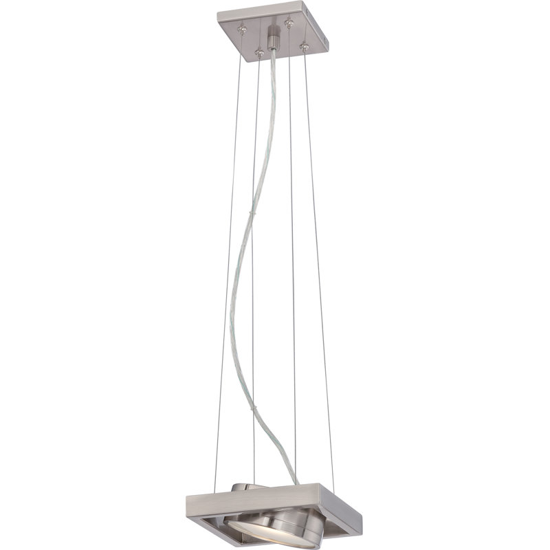Garridan 1 - Light LED Single Pendant, Brushed Nickel
