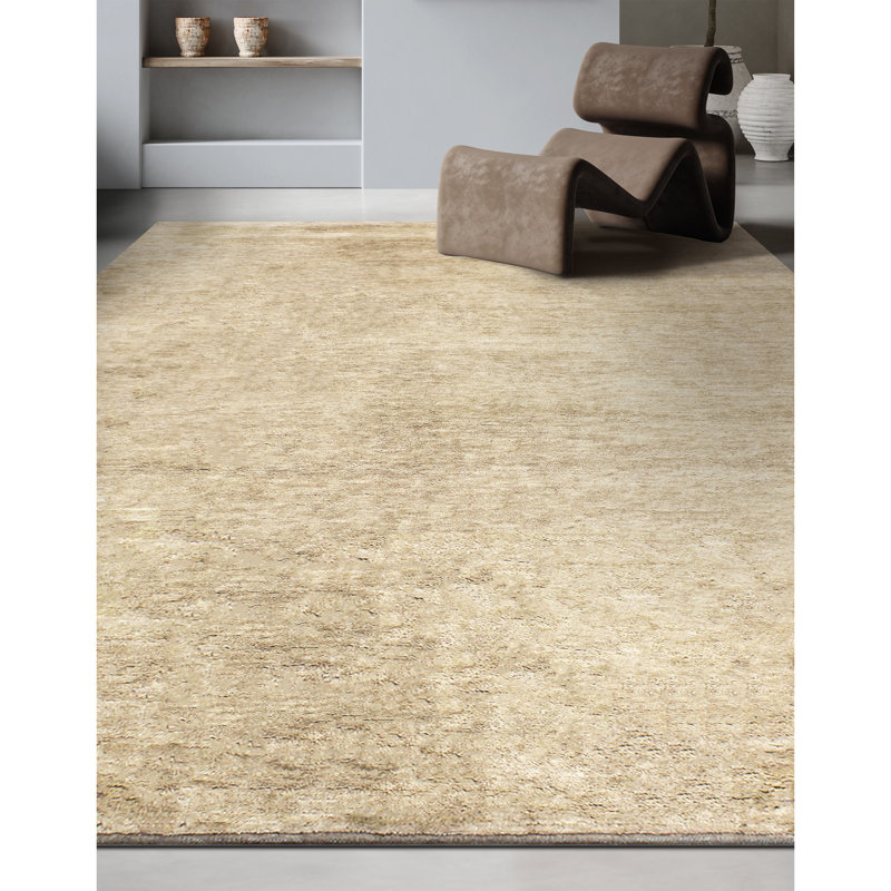 Tapis chameau noué à la main de haute qualité, Rectangulaire 8 pi x 10 pi